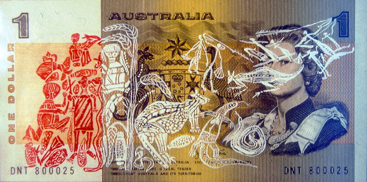 watercolour and gauche on Australian banknotes